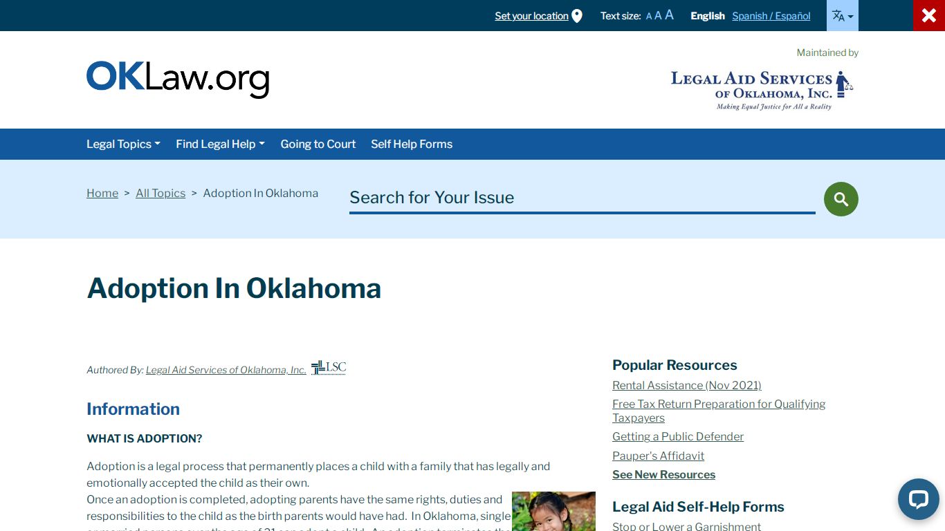 Adoption In Oklahoma - Welcome to Legal Aid Services of Oklahoma's ...